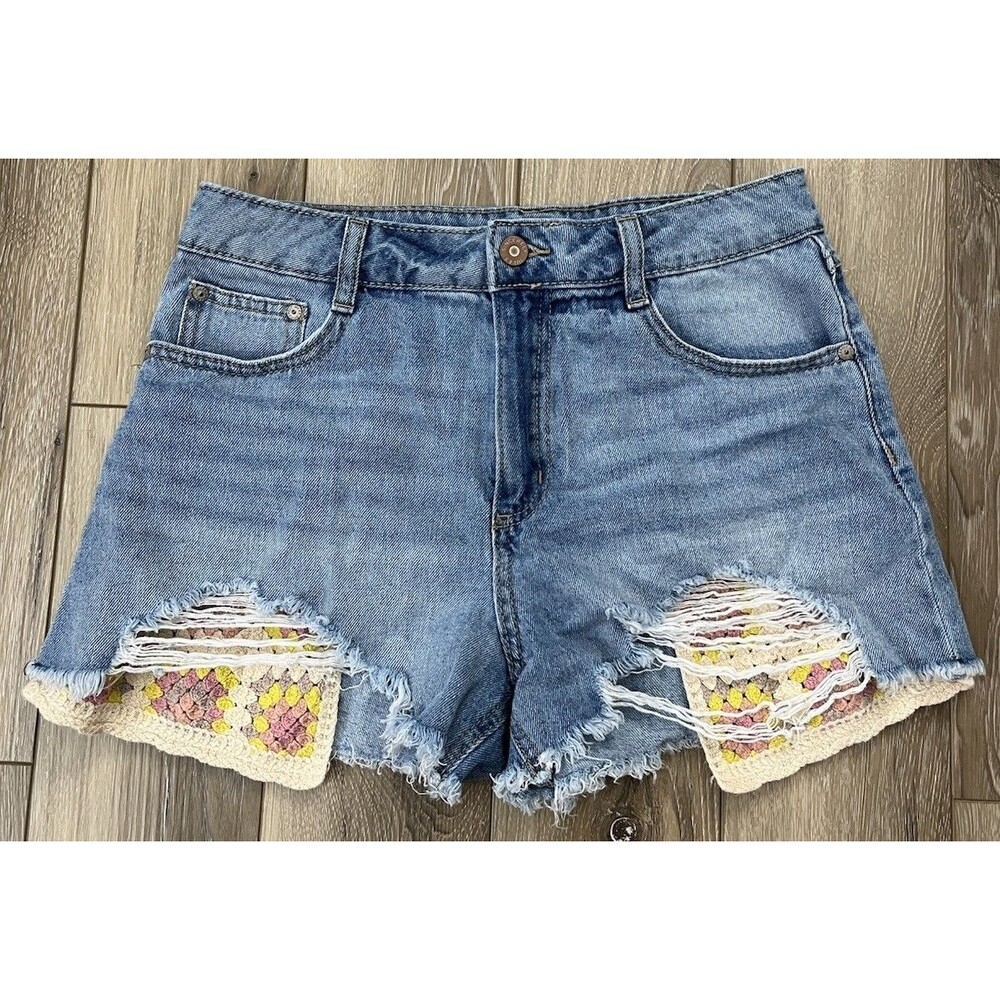 Sincerely Jules Denim Cut Off Jean Shorts Distressed Women’s Juniors Size 5/27 - Picture 2 of 6